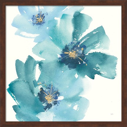 Framed Teal Cosmos IV Print