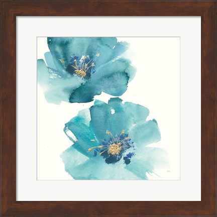 Framed Teal Cosmos III Print