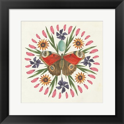 Framed Butterfly Mandala II Print