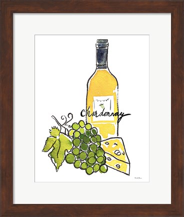 Framed Wine Time IV Chardonnay Print