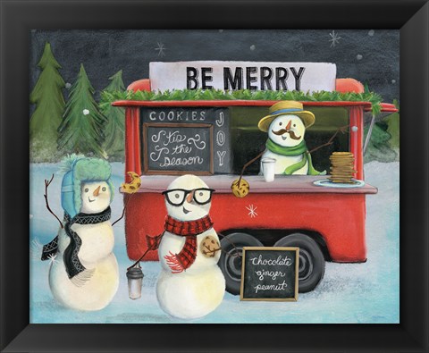 Framed Christmas on Wheels III Light Print