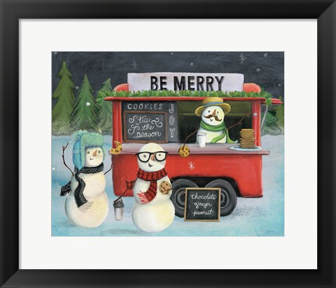 Framed Christmas on Wheels III Light Print