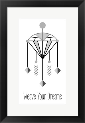 Framed Weave Your Dreams White Print