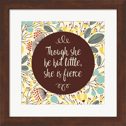 Framed Though She Be But Little - Retro Floral White Print