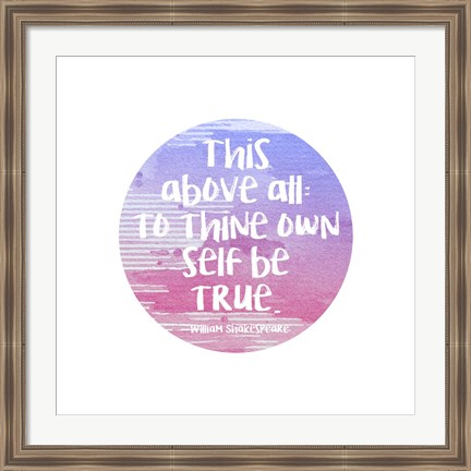 Framed To Thine Own Self Be True Shakespeare Purple Print