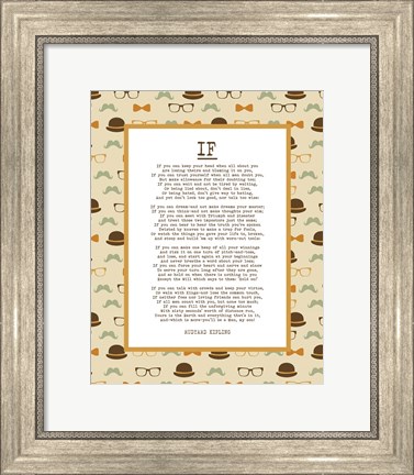 Framed If by Rudyard Kipling - Retro Orange Print