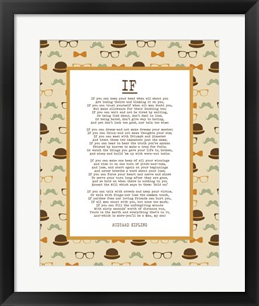 Framed If by Rudyard Kipling - Retro Orange Print