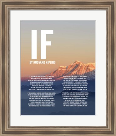 Framed If by Rudyard Kipling - Mountain Sunset Print