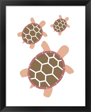 Framed Three Turtles - Red Print