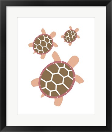 Framed Three Turtles - Red Print