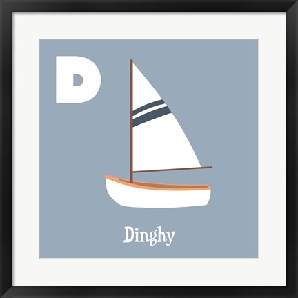 Framed Transportation Alphabet - D is for Dinghy Print