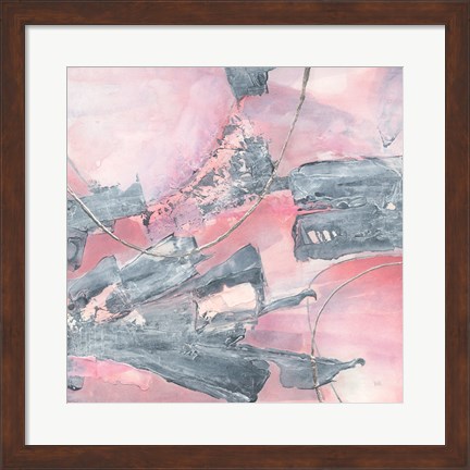 Framed Whitewashed Blush III Print