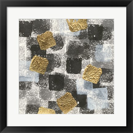 Framed Gold Squares I Print