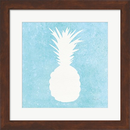 Framed Tropical Fun Pineapple Silhouette I Print