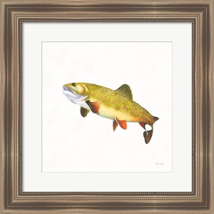 Framed Gone Fishin Brookie Print