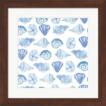 Framed Coastal Birds Pattern IV Print