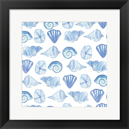 Framed Coastal Birds Pattern IV Print