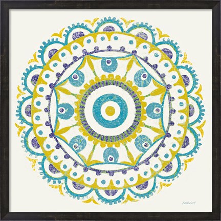 Framed Lakai Circle VI Blue and Yellow Print