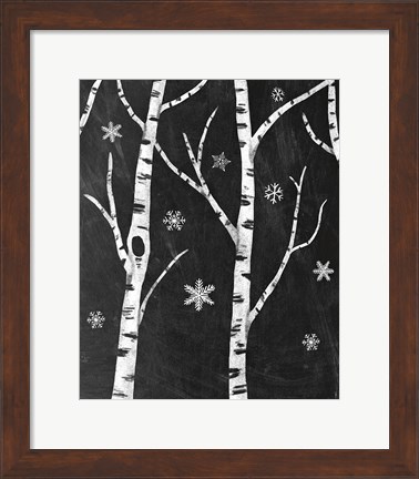 Framed Snowy Birches II Print