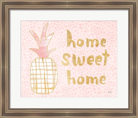 Framed Pineapple Blush I Print