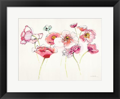 Framed Pink Somniferums Bright II Print