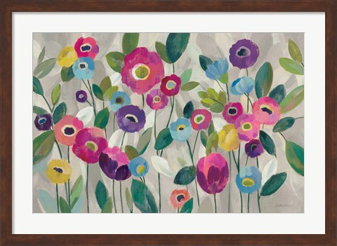 Framed Fairy Tale Flowers V Pink Print