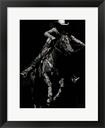 Framed Scratchboard Rodeo IV Print