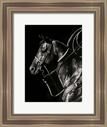 Framed Scratchboard Rodeo V Print