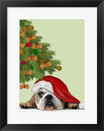 Framed English Bulldog, Cookie Tree Print