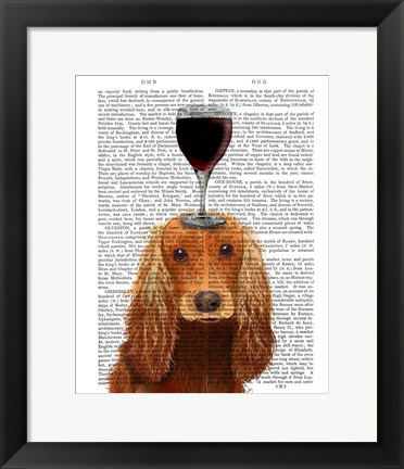 Framed Dog Au Vin, Cocker Spaniel Print