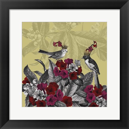 Framed Blooming Birds, Azalea Print