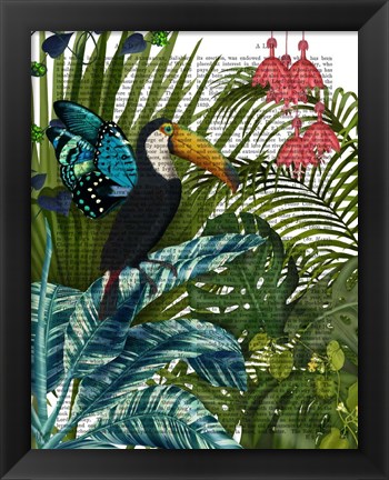 Framed Toucan in Tropical Forest Print