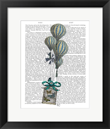 Framed Balloon and Bird Cage 2 Print