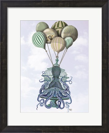 Framed Octopus Cage and Balloons Print