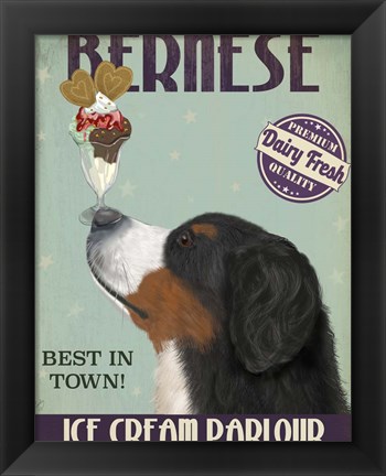 Framed Bernese Ice Cream Print