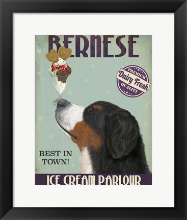 Framed Bernese Ice Cream Print