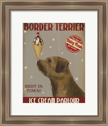 Framed Border Terrier Ice Cream Print