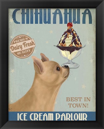 Framed Chihuahua, Fawn, Ice Cream Print