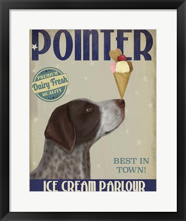 Framed German Shorthaired Pointer Ice Cream Print
