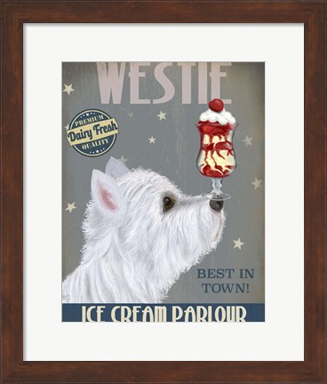 Framed Westie Ice Cream Print