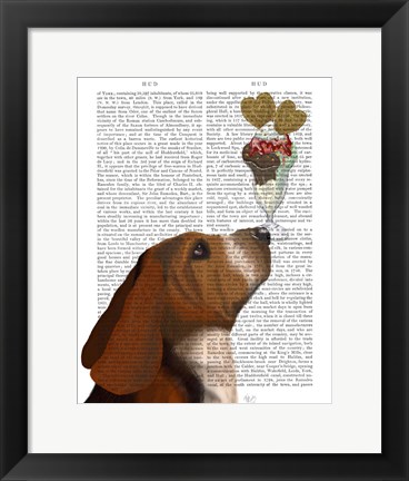 Framed Basset Hound Ice Cream Print