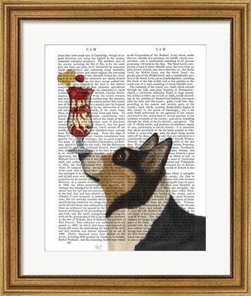 Framed Corgi, Black and Tan, Ice Cream Print