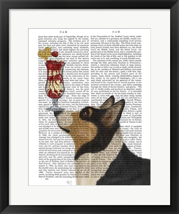 Framed Corgi, Black and Tan, Ice Cream Print