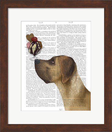 Framed Great Dane, Tan, Ice Cream Print