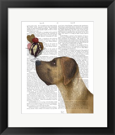 Framed Great Dane, Tan, Ice Cream Print