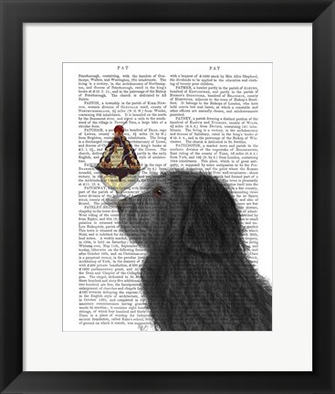 Framed Labradoodle, Black, Ice Cream Print