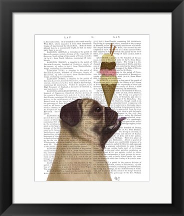 Framed Pug, Fawn, Ice Cream Print