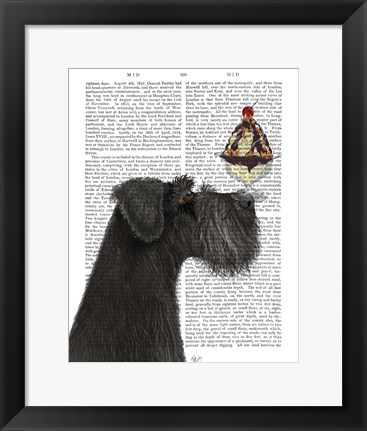 Framed Schnauzer, Black, Ice Cream Print