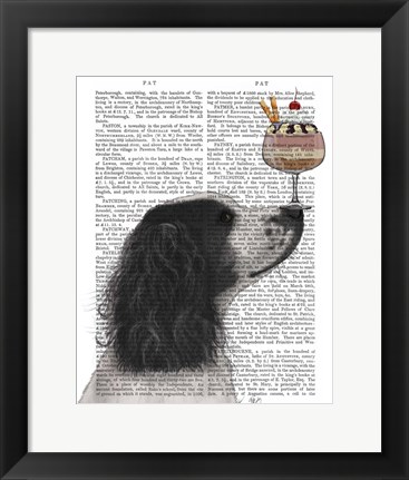 Framed Springer Spaniel, Black and White, Ice Cream Print