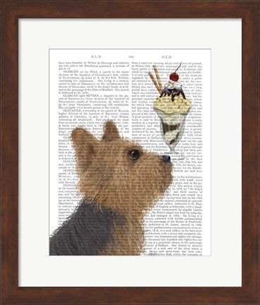 Framed Yorkshire Terrier Ice Cream Print